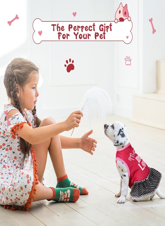 Clysee 6 Pack Girl Dog Clothes Pet Dress Shirt Female Cute Dog Sundress Puppy Summer Apparel Clothes Outfits with Ruffles for Pets Cats(Medium Size) - Image 5